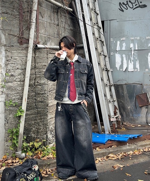 MandO(Auntie Rosa)(エムオー)の「2タックウォッシュデニムワイドパンツ/セットアップ着用可(デニムパンツ・メンズ・ブラック/インディゴブルー・MEDIUM/SMALL/LARGE)」の14枚目の写真