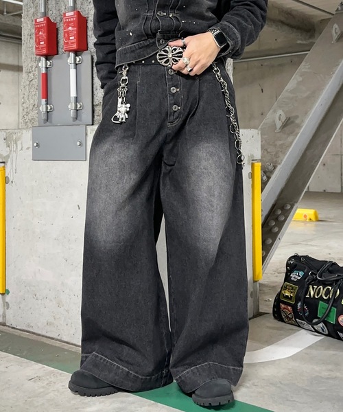 MandO(Auntie Rosa)(エムオー)の「2タックウォッシュデニムワイドパンツ/セットアップ着用可(デニムパンツ・メンズ・ブラック/インディゴブルー・MEDIUM/SMALL/LARGE)」の19枚目の写真