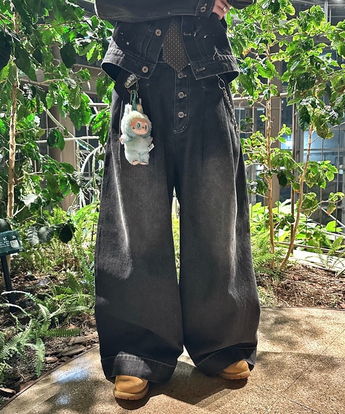 MandO(Auntie Rosa)(エムオー)の「2タックウォッシュデニムワイドパンツ/セットアップ着用可(デニムパンツ・メンズ・ブラック/インディゴブルー・MEDIUM/SMALL/LARGE)」の21枚目の写真