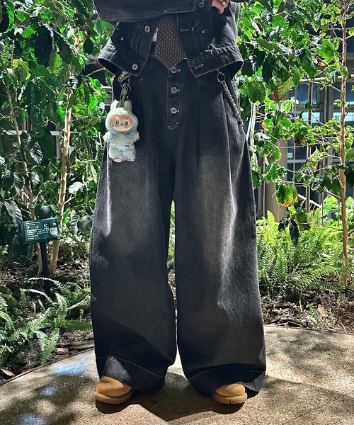 MandO(Auntie Rosa)(エムオー)の「2タックウォッシュデニムワイドパンツ/セットアップ着用可(デニムパンツ・メンズ・ブラック/インディゴブルー・MEDIUM/SMALL/LARGE)」の22枚目の写真