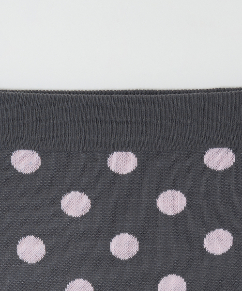 RONRON(ロンロン)の「DOT PATTERN BANDING KNIT MINI SKIRT CHARCOAL PINK DOT(スカート・レディース・その他・FREE)」の3枚目の写真