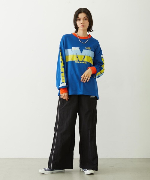 MILKFED.(ミルクフェド)の「RACING L/S TOP(Tシャツ/カットソー・レディース・ブルー/チャコール/ホワイト・ONE SIZE)」の8枚目の写真