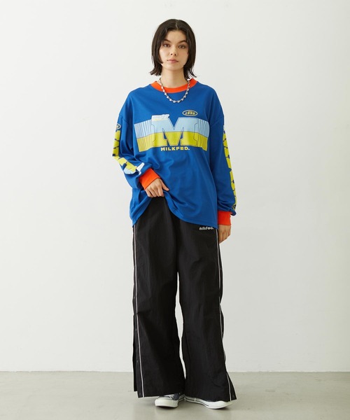 MILKFED.(ミルクフェド)の「RACING L/S TOP(Tシャツ/カットソー・レディース・ブルー/チャコール/ホワイト・ONE SIZE)」の9枚目の写真