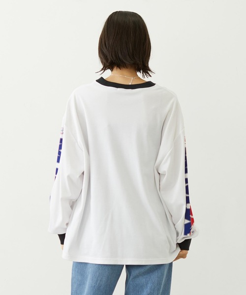 MILKFED.(ミルクフェド)の「RACING L/S TOP(Tシャツ/カットソー・レディース・ブルー/チャコール/ホワイト・ONE SIZE)」の10枚目の写真