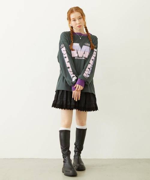 MILKFED.(ミルクフェド)の「RACING L/S TOP(Tシャツ/カットソー・レディース・ブルー/チャコール/ホワイト・ONE SIZE)」の19枚目の写真