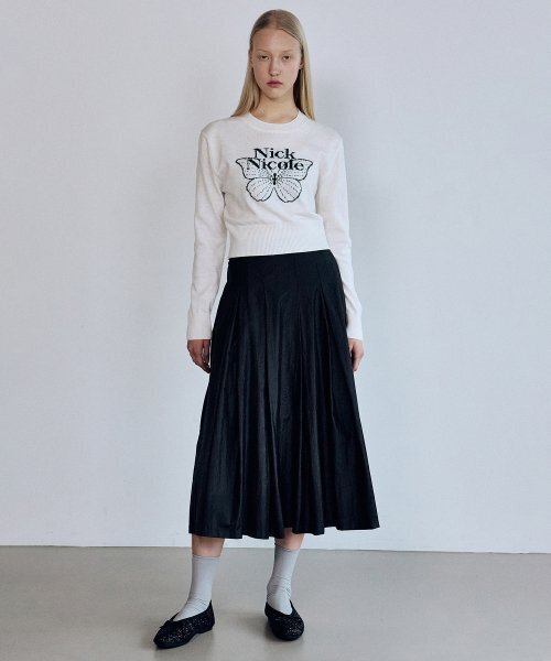 NICK&NICOLE(ニックアンドニコール)の「CASHMERE BUTTERFLY SIGNATURE CROP KNIT_IVORY GREEN(ニット/セーター・レディース・その他・FREE)」の3枚目の写真