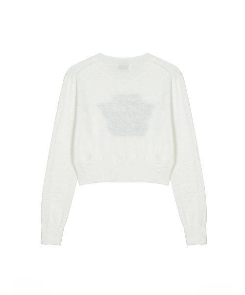 NICK&NICOLE(ニックアンドニコール)の「CASHMERE BUTTERFLY SIGNATURE CROP KNIT_IVORY GREEN(ニット/セーター・レディース・その他・FREE)」の5枚目の写真