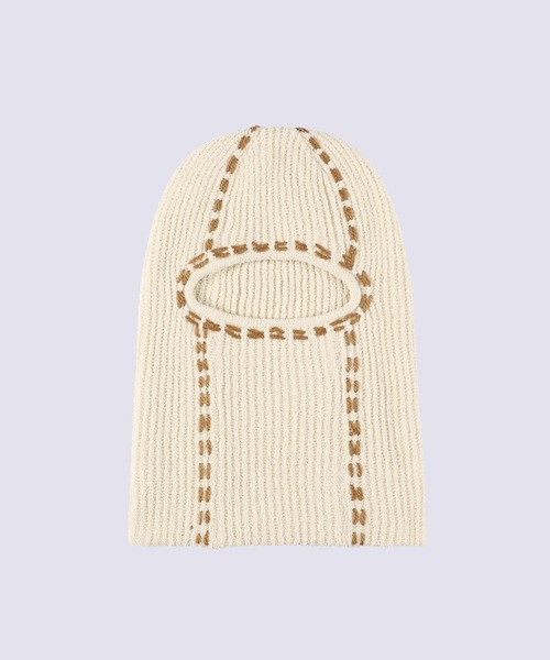 PHINGERIN(フィンガリン)の「【PHINGERIN/フィンガリン】PG1 BALACLAVA(ニットキャップ/ビーニー・メンズ・ベージュ/ネイビー/ワイン・FREE)」の2枚目の写真