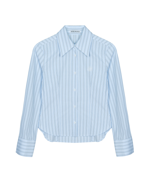 NICK&NICOLE(ニックアンドニコール)の「MINIMAL STRIPE LOGO SLIM SHIRT_SORA(シャツ/ブラウス・レディース・その他・MEDIUM/LARGE)」の4枚目の写真