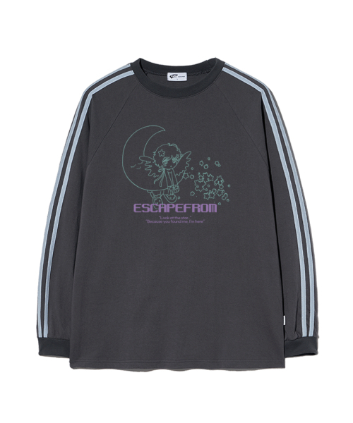 ESCAPEFROM(エスケープフロム)の「ルックアットザスター プリント トラック ロングスリーブ チャコール(Tシャツ/カットソー・レディース・その他・LARGE/MEDIUM)」の1枚目の写真
