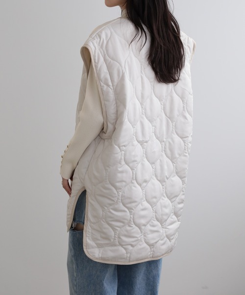 LUMIRA(アパレル)(ルミラ)の「2way中綿キルティングジャケット(ノーカラージャケット・レディース・ブラック/カーキ/アイボリー・FREE)」の14枚目の写真