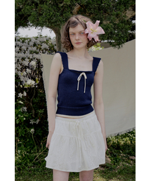 WITHOUT SUMMER（ウィズアウトサマ）の「Mori Sleeveless Knit_Navy（Tシャツ/カットソー・レディース）」