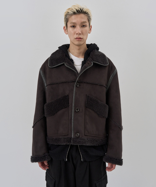 NUAKLE(ヌアクル)の「(m) アスペンシアリングムートン_チャコール(ムートンコート・メンズ・その他・1/2/3)」の1枚目の写真