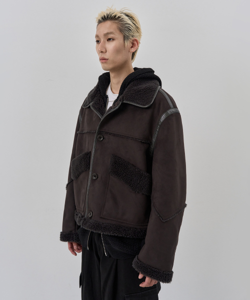 NUAKLE(ヌアクル)の「(m) アスペンシアリングムートン_チャコール(ムートンコート・メンズ・その他・1/2/3)」の2枚目の写真