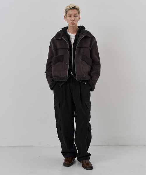 NUAKLE(ヌアクル)の「(m) アスペンシアリングムートン_チャコール(ムートンコート・メンズ・その他・1/2/3)」の4枚目の写真