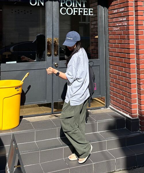 URBANDTYPE(アーバンディタイプ)の「コットンワイドカーゴパンツ_カーキ(その他パンツ・レディース・その他・1/2/3/MEDIUM/LARGE)」の6枚目の写真