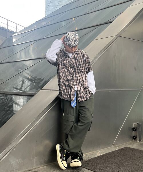 URBANDTYPE(アーバンディタイプ)の「コットンワイドカーゴパンツ_カーキ(その他パンツ・レディース・その他・1/2/3/MEDIUM/LARGE)」の8枚目の写真