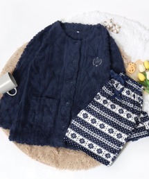 Sweet Drops（スウィートドロップス）の「ケーブル編み模様のボアフリースカーディガン＆ノルディック柄イージーパンツ セットアップ ルームウェア/上下セット（ルームウェア/パジャマ）」