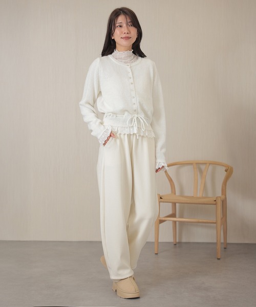 Lace Ladies(レースレディース)の「ソリッドカラー ハイウエスト ソフト イージー パンツ(その他パンツ・レディース・ブラック/アイボリー/チャコールグレー/ブラウン・FREE)」の20枚目の写真
