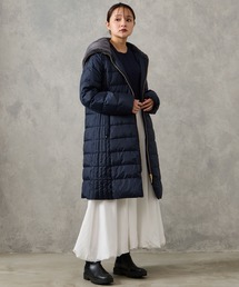 AIMER（エメ）の「フェイクファーフード付き撥水加工高密度タフタミドルダウンコート（ダウンジャケット/コート）」