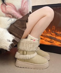 Miniministore（ミニミニストア）の「厚底ムートンブーツベルト付き裏起毛ブーツ（ブーツ）」