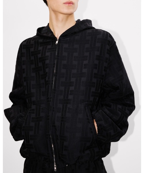 KENZO(ケンゾー)の「'KENZO Weave' フーデッド オーバーシャツ(シャツ/ブラウス・メンズ・ブラック系その他・MEDIUM/LARGE/X-SMALL/X-LARGE/SMALL)」の1枚目の写真