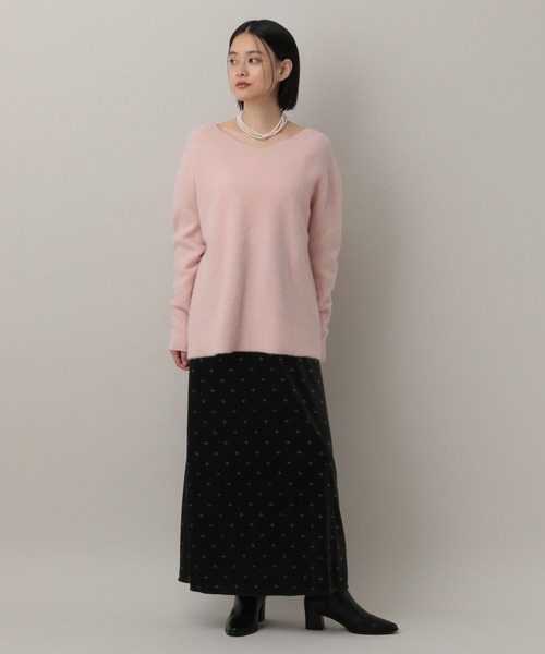 A part by（アパートバイ）の「キラキラベロアナロースカート（スカート・レディース・アイボリー/ブラック・FREE）」の3枚目の写真