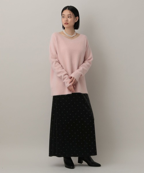 A part by（アパートバイ）の「キラキラベロアナロースカート（スカート・レディース・アイボリー/ブラック・FREE）」の4枚目の写真
