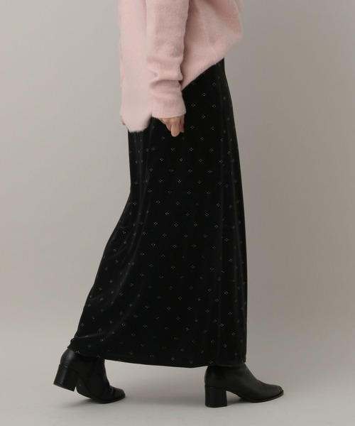 A part by（アパートバイ）の「キラキラベロアナロースカート（スカート・レディース・アイボリー/ブラック・FREE）」の6枚目の写真