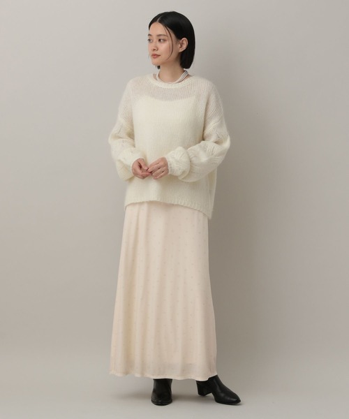 A part by（アパートバイ）の「キラキラベロアナロースカート（スカート・レディース・アイボリー/ブラック・FREE）」の9枚目の写真