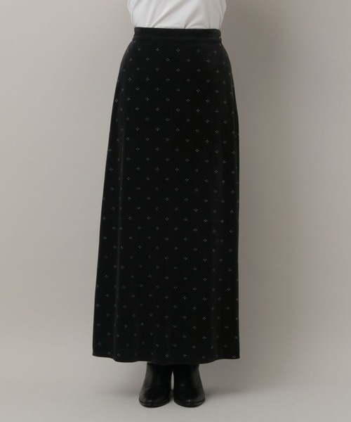 A part by（アパートバイ）の「キラキラベロアナロースカート（スカート・レディース・アイボリー/ブラック・FREE）」の14枚目の写真