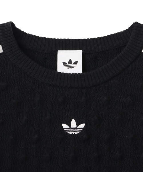 adidas(アディダス)の「adidas SLIM SOLID SPIKE KNIT SWEATSHIRT / アディダス スリム ソリッド スパイク ニット スウェットシャツ(ニット/セーター・レディース・ブラック・S/M/L)」の4枚目の写真