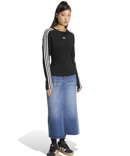adidas(アディダス)の「adidas SLIM SOLID SPIKE KNIT SWEATSHIRT / アディダス スリム ソリッド スパイク ニット スウェットシャツ(ニット/セーター・レディース・ブラック・S/M/L)」の10枚目の写真