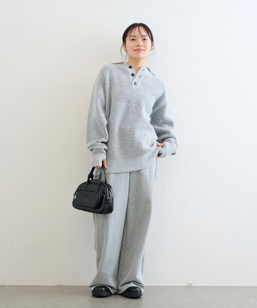 U by SPICK&SPAN(ユーバイスピックアンドスパン)の「CaRouseLamBRa/ケラウズランブラ KURT KNIT LS BIG POLO(ニット/セーター・レディース・ライトグレー・FREE)」の18枚目の写真