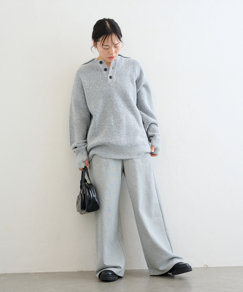 U by SPICK&SPAN(ユーバイスピックアンドスパン)の「CaRouseLamBRa/ケラウズランブラ KURT KNIT LS BIG POLO(ニット/セーター・レディース・ライトグレー・FREE)」の20枚目の写真