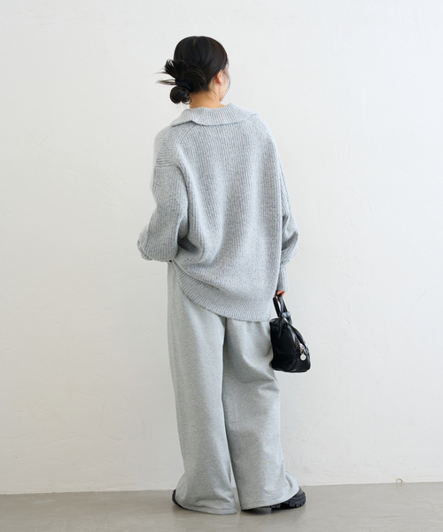 U by SPICK&SPAN(ユーバイスピックアンドスパン)の「CaRouseLamBRa/ケラウズランブラ KURT KNIT LS BIG POLO(ニット/セーター・レディース・ライトグレー・FREE)」の22枚目の写真