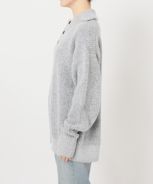 U by SPICK&SPAN(ユーバイスピックアンドスパン)の「CaRouseLamBRa/ケラウズランブラ KURT KNIT LS BIG POLO(ニット/セーター・レディース・ライトグレー・FREE)」の7枚目の写真