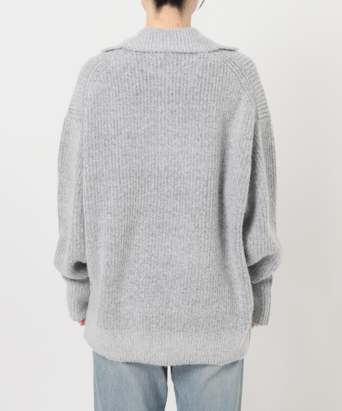 U by SPICK&SPAN(ユーバイスピックアンドスパン)の「CaRouseLamBRa/ケラウズランブラ KURT KNIT LS BIG POLO(ニット/セーター・レディース・ライトグレー・FREE)」の8枚目の写真