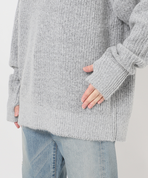 U by SPICK&SPAN(ユーバイスピックアンドスパン)の「CaRouseLamBRa/ケラウズランブラ KURT KNIT LS BIG POLO(ニット/セーター・レディース・ライトグレー・FREE)」の11枚目の写真
