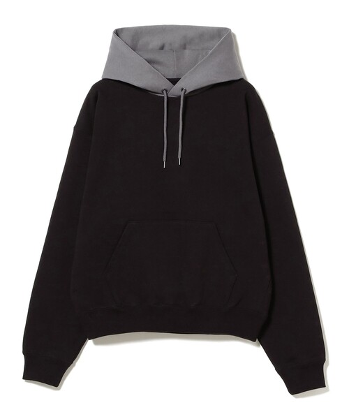 BEAMS（ビームス）の「【ワイドショートフィット】カラーブロック フーディ（スウェット・メンズ・ブラック/ブラック系その他・S/M/L/XL）」の3枚目の写真