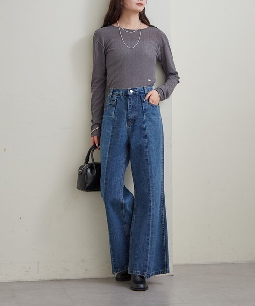 mystic(ミスティック)の「プレート付きクルーシアーロンT(Tシャツ/カットソー・レディース・オフホワイト/チャコールグレー/レッド/ピンク・FREE)」の9枚目の写真