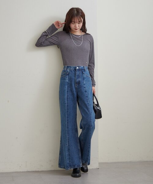 mystic(ミスティック)の「プレート付きクルーシアーロンT(Tシャツ/カットソー・レディース・オフホワイト/チャコールグレー/レッド/ピンク・FREE)」の10枚目の写真