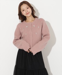 ❤️さえら★アキアカネ★エレガント★バラモチーフ付★フリル遣いの美しいカーディガン ❤️さえら☆アキアカネ☆エレガント☆バラモチーフ付☆フリル遣いの