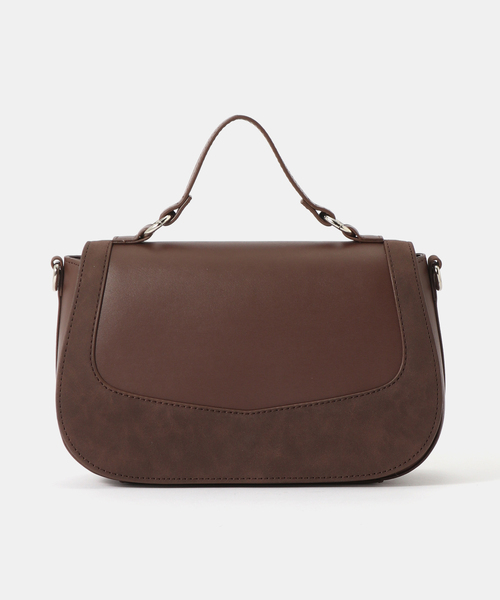 B.C STOCK（ベーセーストック）の「スエード調切り替えバッグ（ショルダーバッグ・レディース・ブラウン/ブラック・FREE）」の4枚目の写真