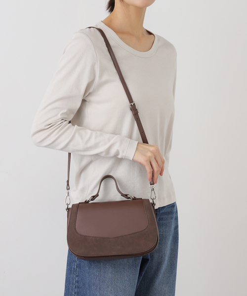 B.C STOCK（ベーセーストック）の「スエード調切り替えバッグ（ショルダーバッグ・レディース・ブラウン/ブラック・FREE）」の19枚目の写真