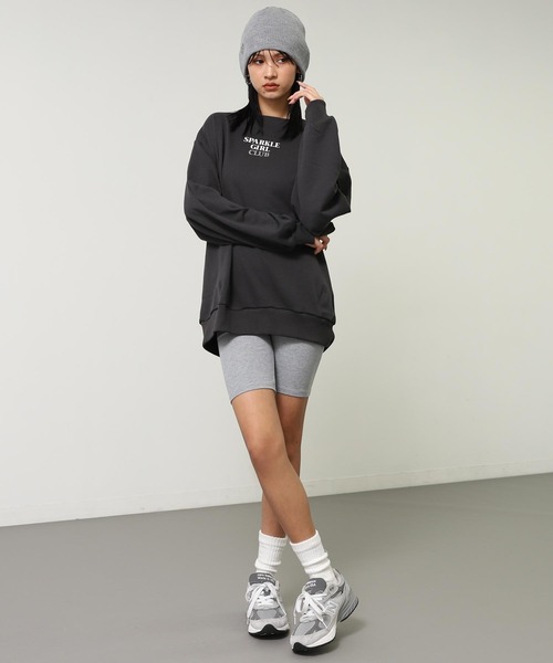 ANAP（アナップ）の「ポイント ラインストーン ハートロゴ 裏毛 スウェット（スウェット・レディース・オレンジ/ブラウン/ライトグレー/ダークグレー・F）」の12枚目の写真