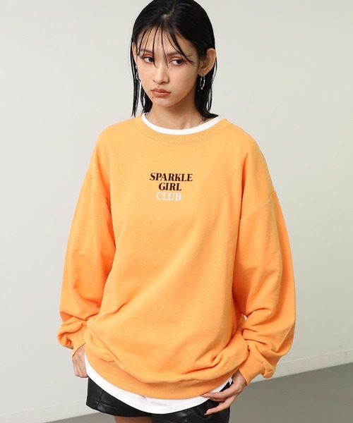 ANAP（アナップ）の「ポイント ラインストーン ハートロゴ 裏毛 スウェット（スウェット・レディース・オレンジ/ブラウン/ライトグレー/ダークグレー・F）」の19枚目の写真