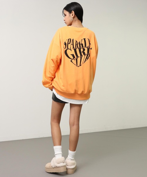 ANAP（アナップ）の「ポイント ラインストーン ハートロゴ 裏毛 スウェット（スウェット・レディース・オレンジ/ブラウン/ライトグレー/ダークグレー・F）」の22枚目の写真