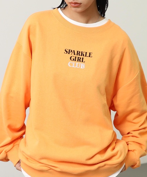 ANAP（アナップ）の「ポイント ラインストーン ハートロゴ 裏毛 スウェット（スウェット・レディース・オレンジ/ブラウン/ライトグレー/ダークグレー・F）」の20枚目の写真