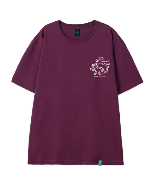ASTRAL PROJECTION（アストラルプロジェクション）の「[ドゥドゥルキャット]コットンルーズフィット半袖Tシャツ_プラムパープル（Tシャツ/カットソー・メンズ・その他・LARGE/MEDIUM/X-LARGE/XX-LARGE）」の2枚目の写真